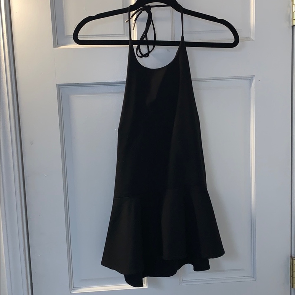 Halter black peplum top